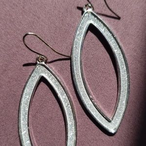 Charming Charlie Silver Glitter Earrings